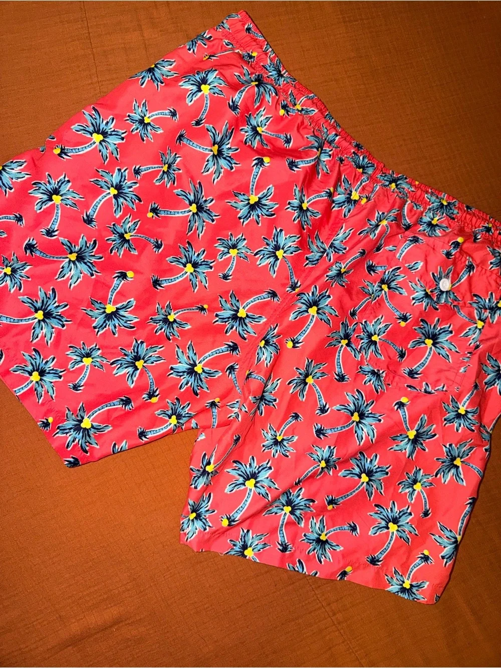 crown & ivy Coral Floral Palm Swim Shorts